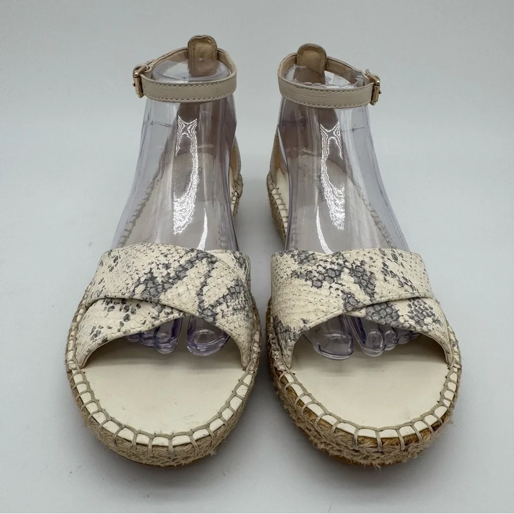 Cole Haan Espadrille White Gray Snake Sandal Size 7.5 B